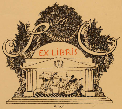 Exlibris by Karl Walser from Schwitzerland for ? S. C. - Jugend Music 