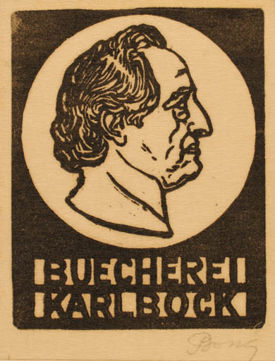 Exlibris by ? Unbekannt from Unknown for Karl Bock - Portrait 