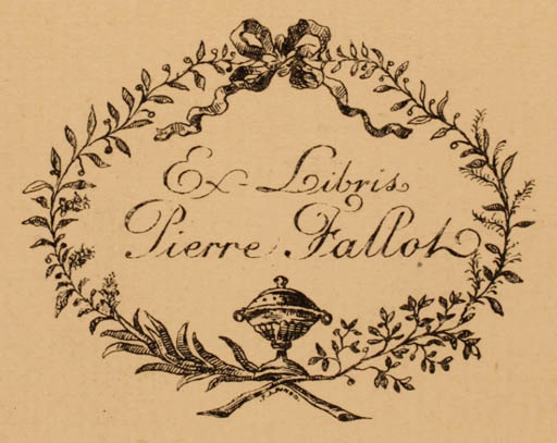 Exlibris by ? Unbekannt from Unknown for Pierre Fallot - Flora Text/Writing 