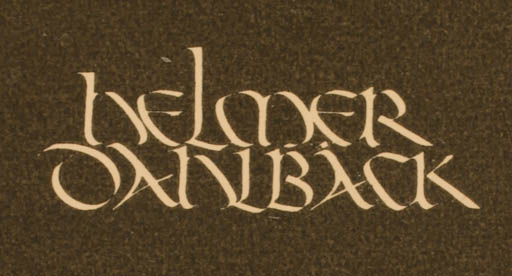 Exlibris by ? Unbekannt from Unknown for Helmer Oanbäck - Text/Writing 