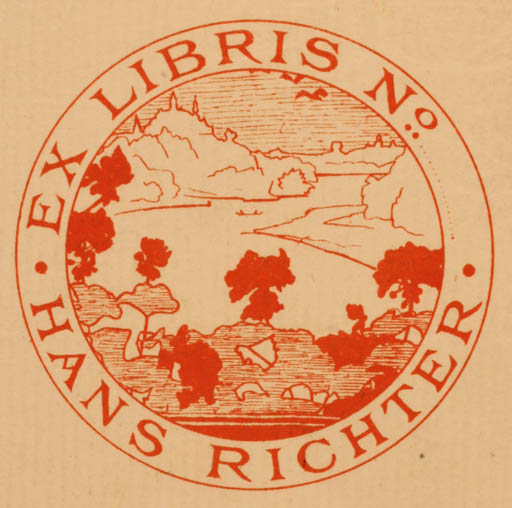 Exlibris by ? Unbekannt from Unknown for Hans Richter - Scenery/Landscape 