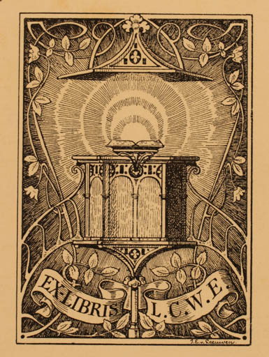 Exlibris by Joh. E. van Leeuwen from Netherland for ? L. C. W. E. - Jugend Religion 