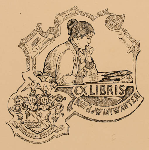 Exlibris by Francoise Meyer from France for Rard. de Winiwarter - Book Jugend Woman 