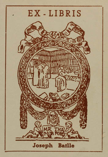 Exlibris by ? Unbekannt from Unknown for Joseph Batlle - 