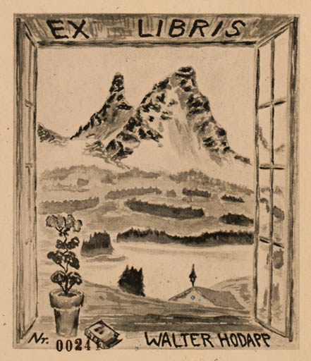 Exlibris by ? Unbekannt from Unknown for Walter Hodapp - Scenery/Landscape 