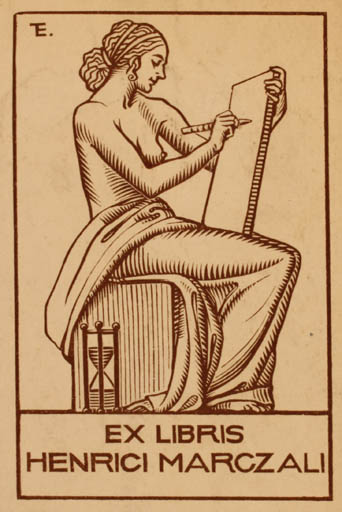 Exlibris by ? Unbekannt from Unknown for Henrici Marczali - Woman 