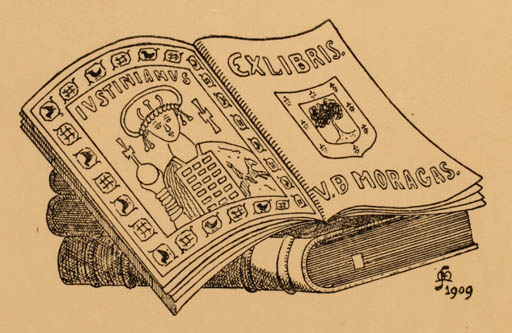 Exlibris by ? Unbekannt from Unknown for V. B. Moracas - Book 