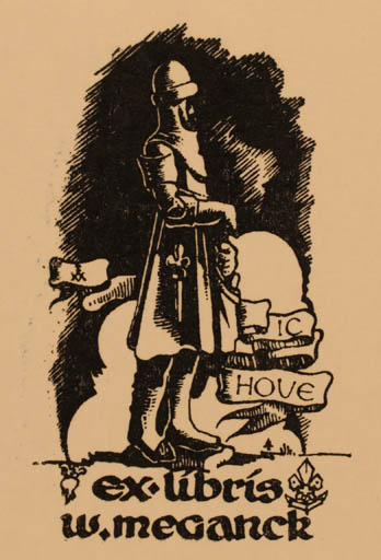 Exlibris by ? Unbekannt from Unknown for W. Meganck - Hand(s) 