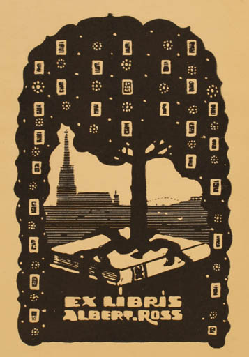 Exlibris by ? Unbekannt from Unknown for Albert Ross - Book Flora 