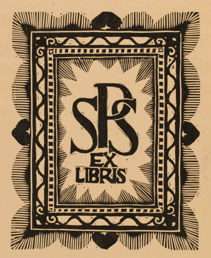 Exlibris by ? Unbekannt from Unknown for ? S. P. S. - Monogram Text/Writing 