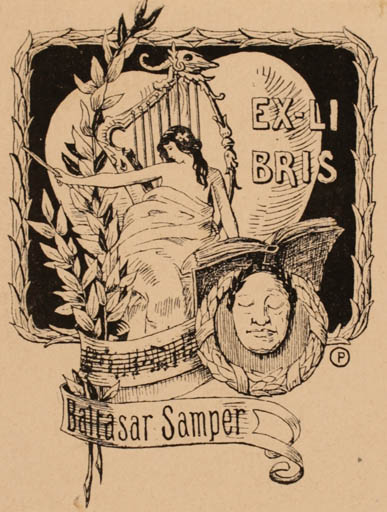 Exlibris by ? Unbekannt from Unknown for Baltasar Samper - Jugend Woman 
