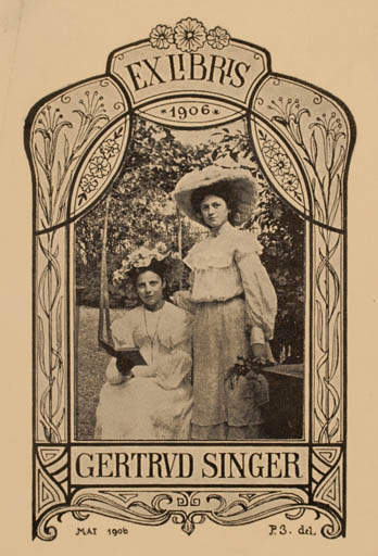 Exlibris by ? Unbekannt from Unknown for Gertrud Singer - Photography Jugend Woman 