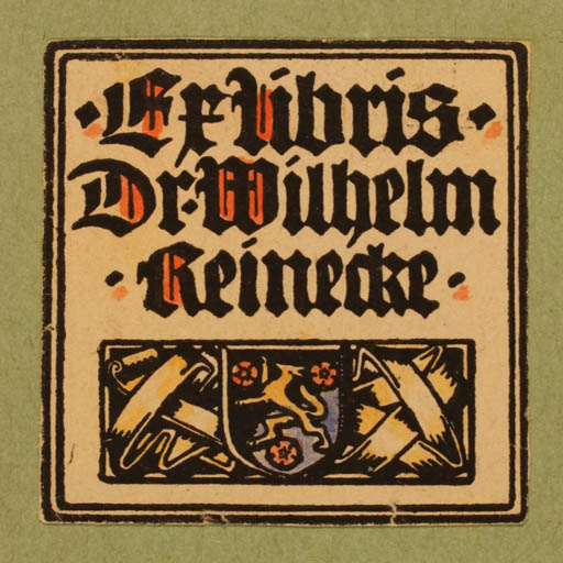 Exlibris by ? Unbekannt from Unknown for Dr. Wilhelm Reinecke - 