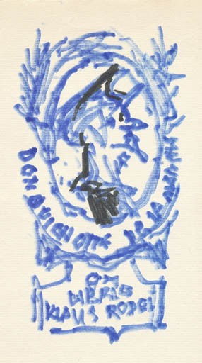 Exlibris by Jaroslav Vodrazka from Czechoslovakia for Klaus Rödel - Don Quijote Literature 