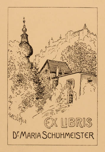 Exlibris by ? Unbekannt from Unknown for Dr. Maria Schuhmeister - Castle/Palace 