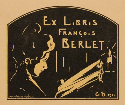 Exlibris by ? Unbekannt from Unknown for Francois Berlet - Book Woman 